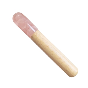 ไม้กดจุดนวดคริสตัลสีชมพูพร้อมด้ามจับไม้  เครื่องมือนวด  เครื่องมือสปา - Product Image 3