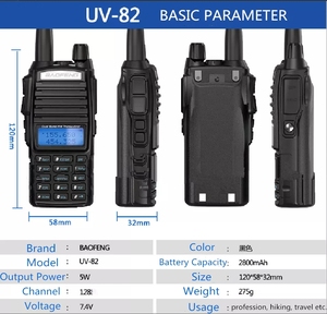 Baofeng UV-82 Talkies UV 82 <span class=keywords><strong>Radio</strong></span> bidirectionnelle longue portée De Doble Banda talkie-walkie <span class=keywords><strong>Radio</strong></span> amateur portable 128 Fujian Noir 5-10km - Product Image 6