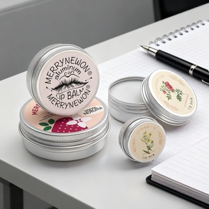 Boîtes cosmétiques en aluminium MERRYNEWON avec logo personnalisé, contenants ronds vides pour le stockage de baume à lèvres - Product Image 4