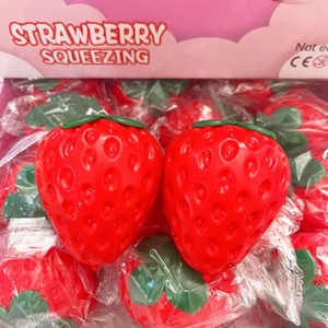 Strawberry <b>Squishy</b> Toy New Creative Strawberry Squeeze Toy Stress Relief Flour Ball Slow Rebound Fruit Plastic Toy - Product Image 1
