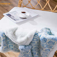 Couverture en coton sherpa pour canapé, pour enfants, automne-hiver, pour la sieste, crochet, couverture moderne, édredon, peluche Marshtomp, tricot rectangulaire