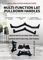 Poignées ergonomiques professionnelles OEM ODM en caoutchouc multi-fonctions pour tirage vertical, fixation de câble pour barre de renforcement dorsal pour salle de sport à domicile