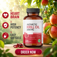 Capsules de Krill Antarktique à l'Astaxanthine Naturelle les Plus Vendues – 120 Gélules Molles pour Adultes – Complément Alimentaire pour Améliorer l'Énergie