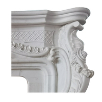 Cheminée en marbre blanc sculptée à la main de style statue romaine de luxe moderne pour la décoration intérieure