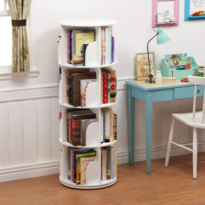 Estante de libros giratorio redondo popular de <span class=keywords><strong>4</strong></span> niveles 360 para niños, estantes portátiles, estantería para niños - Product Image 4