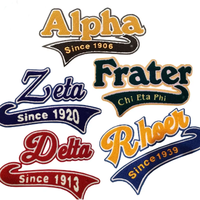 Patchs personnalisés OEM en feutre chenille brodés en 3D, motifs fleurs, cœurs et lettres – Badges thermocollants pour vestes universitaires et chapeaux, alphabet coloré pour vêtements