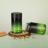 Bouteilles en verre dégradé vert et noir personnalisées de 60 ml avec bouchon à vis pour capsules, vitamines, compléments alimentaires, comprimés