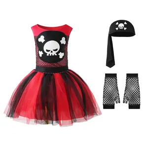 Fancy Skeleton Piracy Witch Girl Halloween Cosplay Dress For Performance Gift