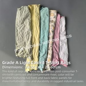 Trapos de algodón 100% reutilizados, de color claro, a granel, en bolsas de 1 kg, para limpieza. - Product Image 2