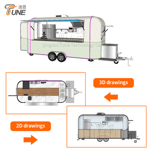 Food Truck in Acciaio Inossidabile per Bar Succhi Tropicali, Rimorchio Mobile Attrezzato per Smoothie e Acai Bowl - Product Image 3