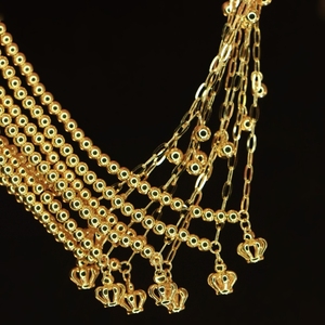 อาซูโอ 18K ทองคำแท้สีเหลือง ไม่มีประดับเพชร สร้อยข้อมือรูปนางฟ้า ทรงกลม ทรงหัวใจเรียบง่าย ของขวัญน่ารักสำหรับวันเกิดเด็กผู้หญิง - Product Image 4