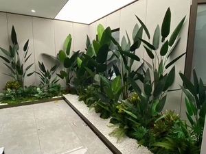 S0186 palmier en plastique pour décoration intérieure, Hall extérieur, centre commercial, plante verte, bonsaï, banyan, faux palmier Areca, arbre <span class=keywords><strong>bananier</strong></span> artificiel - Product Image 4