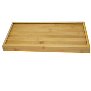 Plateau à thé en bambou, plateau de service rectangulaire avec service à thé pour cérémonie du thé japonaise, 42x18x6cm - Product Image 4