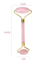 Rouleau de jade en quartz rose naturel pour la beauté du corps Derma Rolling System pour la peau, les yeux, le menton et la maison avec prise américaine