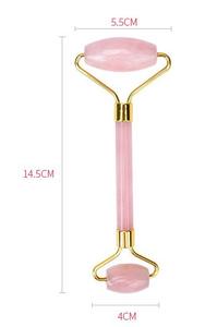 Rouleau de jade en quartz rose naturel pour la beauté du corps <span class=keywords><strong>Derma</strong></span> Rolling System pour la peau, les yeux, le menton et la maison avec prise américaine - Product Image 3