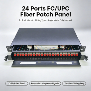 Panel de Conexiones de Fibra Óptica OEM de 24 Puertos FC SC LC, Montaje en Rack 1U, Monomodo, Completamente Equipado, Bandeja Deslizante, Marco de Distribución Óptica - Product Image 1