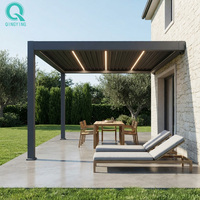 Auvent mural pour terrasse de jardin, système de décoration résidentielle, pare-soleil automatisé, pergola bioclimatique à lames orientables en aluminium
