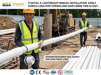 Tuyau de relevage pour puits profond en PVC, structure colonne, 150 mm, pour distribution d'eau