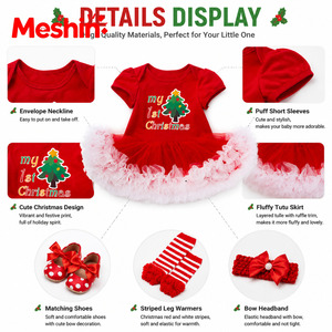 Conjunto de Vestido Tutú de Manga Corta para Bebé, Mi <span class=keywords><strong>Primer</strong></span> Vestido, Traje Navideño para Niñas, Venta al Por Mayor - Product Image 5
