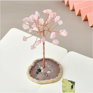 Árbol de Chakra de Cristal al por Mayor, Árbol del Dinero con 7 Chakras Naturales y Base de Madera, Hecho a Mano con Alambre de Cobre y Piedras Preciosas - Product Image 1