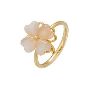 Flower Shape <b>Adjustable</b> <b>Ring</b> Cat's Eye Stone Prong Setting Gift Jewelry - Product Image 5