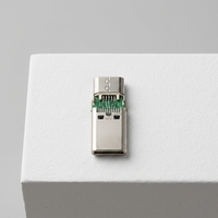 Adaptateur USB Type C vers Micro USB Mâle vers Femelle, Charge USB 2.0, Courant nominal 3A, Non blindé, Plaqué nickel/or