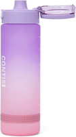 Bouteille d'eau sport en plastique mignonne de 32 oz pour filles et étudiants, sans BPA, qualité alimentaire, anti-fuite, avec large poignée de transport