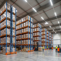 Étagère de stockage industrielle robuste en acier pour entrepôt, type suspendu double face, revêtement poudré, 6000 mm