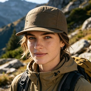 Custom Logo 5 Panel Ripstop Nylon Waterproof Quick Dry <b>Flat</b> Brim Wholesale Outdoor Camp Baseball Hat for <b>Men</b> Women - Product Image 3