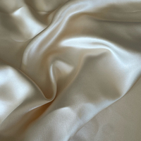 Tissu en soie charmeuse tissée unie teinte couleur naturelle 40MM 140CM, vente en gros de tissu en satin de soie pure de mûrier pour vêtements