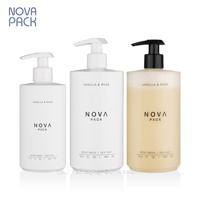 Bouteilles à pompe en plastique HDPE givré au toucher doux 250ml 300ml 350ml 500ml Bouteilles de gel douche Bouteille de gel douche avec pompe caoutchoutée