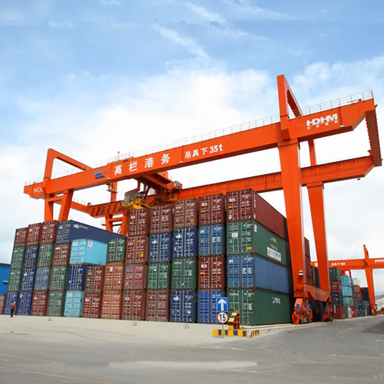 Puerto marítimo RMG grúa 10 Ton 20 ton 45ton 60ton contenedor montado en riel grúa pórtico precio