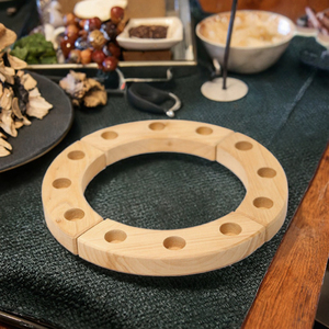 Portavelas de Madera de Haya con Grabado Artístico Folclórico, Reutilizable, Adorno Tallado para Decoración del Hogar en Celebraciones Festivas - Product Image 3