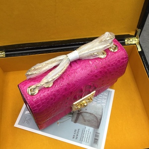 Exotic Genuine Crocodile Skin Flap Bag Ladies Pink Casual & Party Use - Product Image 4