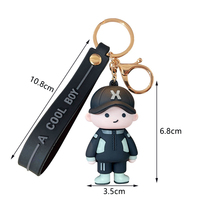 Mousquetons promotionnels en PVC 3D, porte-clés lumineux mignons en forme de dessin animé, porte-clés en métal pour la décoration de sacs et de voitures