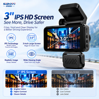 Kamera Dasbor Mobil SIBOYI Layar IPS 3 Inci 1080P Full HD Tiga Lensa dengan Perekaman Berulang Depan/Belakang