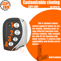 Controlador RF inalámbrico de 433MHz con Clonación de código Control remoto universal de 4 canales para acceso a la puerta