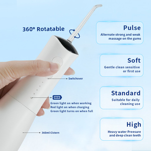 Irrigador Bucal Portátil Inalámbrico con Ozono, 360 ml, 4 Modos, IPX7, Limpiador Dental, Hilo Dental de Agua - Product Image 2