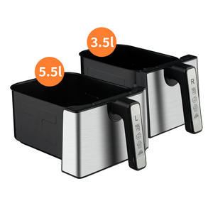 2025 nuevo electrodoméstico de cocina doble dos zonas dobles 2 cesta pantalla LCD pantalla táctil freidora de aire Digital inteligente - Product Image 6