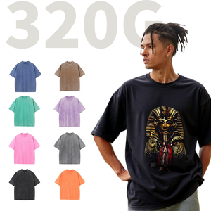 SSC Hommes Vintage T-shirt Vêtement Lavage Détendu Col Ras Du Cou 320g Coton Doux Rétro Gym Avec Logo Personnalisé En Vrac Tee En Vrac pour Adultes - Product Image 1