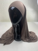 Châle élastique pour femmes musulmanes, hijab instantané à double boucle en jersey, écharpe en modal à carreaux, quatre saisons