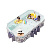 Piscine gonflable en PVC sans gonflage, avec structure de support pliable, pour enfants et adultes, usage domestique et extérieur, grande taille pour jardin