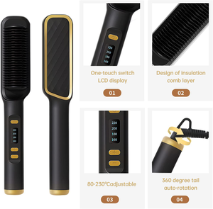 Plancha de Pelo 2 en 1 Desmontable Multifuncional con Peine Caliente, Rizador Automático de 500 Grados, Alisador de Pelo Portátil - Product Image 2