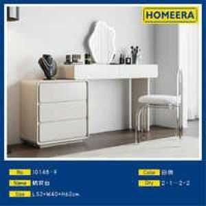 Modern Dressing Table L130W40H75cm White With Lighted <b>Mirror</b> For Bedroom Makeup Vanity - Product Image 3