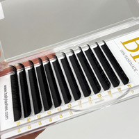 Extensions de cils en cachemire noir mat, moelleuses et douces, volume intense, longueurs de 5 à 25 mm, pour usage professionnel.