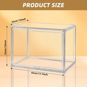 Transparent Plastic Acrylic Shoe <b>Box</b> Stackable Magnetic Door High Quality Sneakers Shoe <b>Foldable</b> Plastic <b>Box</b> - Product Image 2