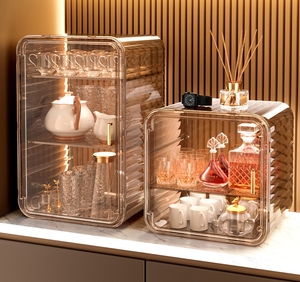 NOUVEAU Armoire de <span class=keywords><strong>rangement</strong></span> multifonctionnelle anti-poussière pour tasses à eau et services à thé, support organisé pour la cuisine ou la salle à manger - Product Image 2