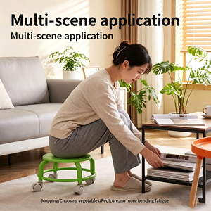Tabouret mobile, pliable, robuste, durable, silencieux, avec petites roulettes, à profil bas, pour <span class=keywords><strong>la</strong></span> pose <span class=keywords><strong>de</strong></span> carrelage, le changement <span class=keywords><strong>de</strong></span> chaussures, <span class=keywords><strong>la</strong></span> marche des bébés, <span class=keywords><strong>la</strong></span> crèche et l'entrepôt - Product Image 2