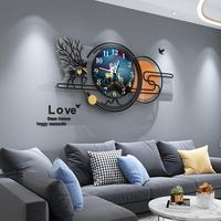 Horloge murale moderne nordique en acrylique à piles, luminaire décoratif de luxe créatif pour salon, chambre à coucher, ambiance chaleureuse