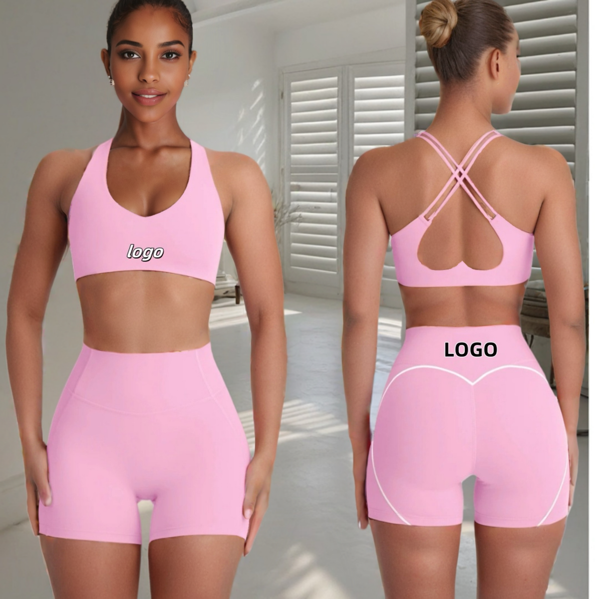 Bo Premium Quality Quick-Dry Sports Bra for Active Women Moisture Wicking Yoga Bra Top Breathable Tank Sleeves Trendy Underwear